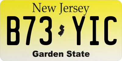 NJ license plate B73YIC
