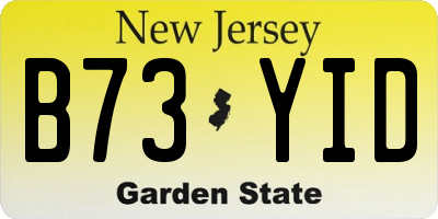 NJ license plate B73YID