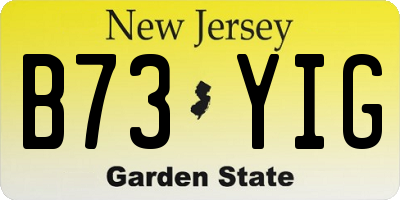 NJ license plate B73YIG