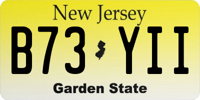 NJ license plate B73YII