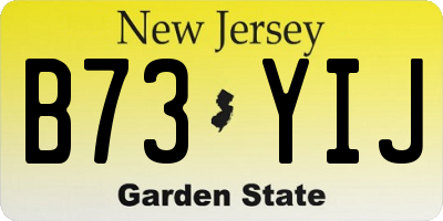 NJ license plate B73YIJ