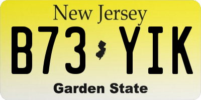 NJ license plate B73YIK