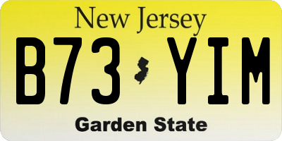 NJ license plate B73YIM