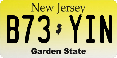 NJ license plate B73YIN