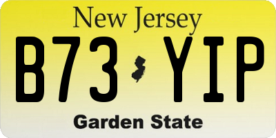 NJ license plate B73YIP
