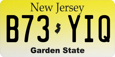 NJ license plate B73YIQ