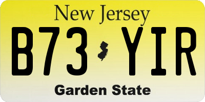 NJ license plate B73YIR