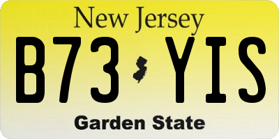 NJ license plate B73YIS