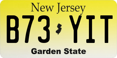 NJ license plate B73YIT