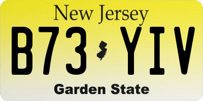NJ license plate B73YIV