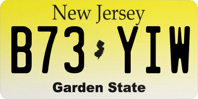 NJ license plate B73YIW