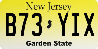 NJ license plate B73YIX