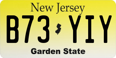NJ license plate B73YIY