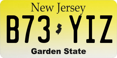 NJ license plate B73YIZ