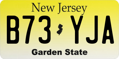 NJ license plate B73YJA