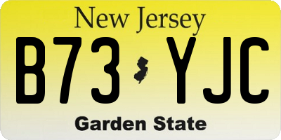 NJ license plate B73YJC