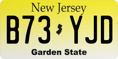 NJ license plate B73YJD