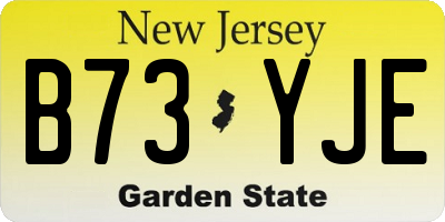 NJ license plate B73YJE