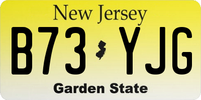 NJ license plate B73YJG