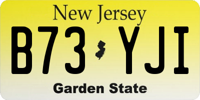NJ license plate B73YJI