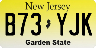 NJ license plate B73YJK