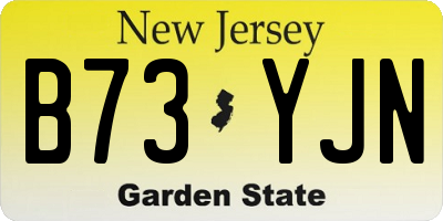 NJ license plate B73YJN