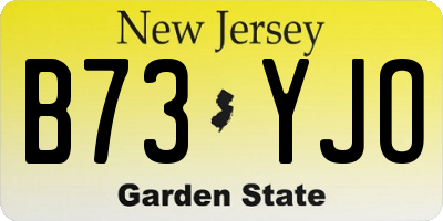 NJ license plate B73YJO