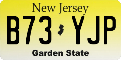 NJ license plate B73YJP