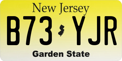 NJ license plate B73YJR