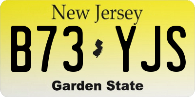 NJ license plate B73YJS