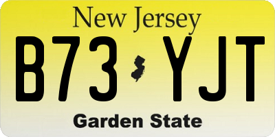 NJ license plate B73YJT