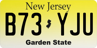 NJ license plate B73YJU