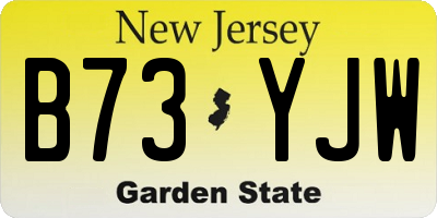 NJ license plate B73YJW