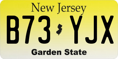 NJ license plate B73YJX