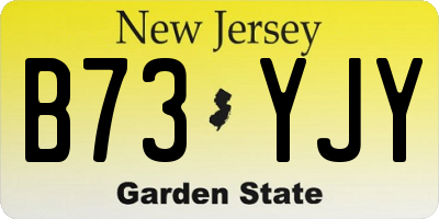NJ license plate B73YJY