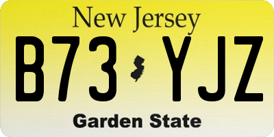 NJ license plate B73YJZ