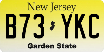 NJ license plate B73YKC