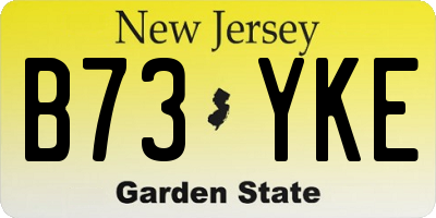 NJ license plate B73YKE