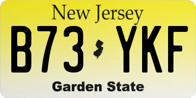 NJ license plate B73YKF