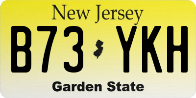 NJ license plate B73YKH