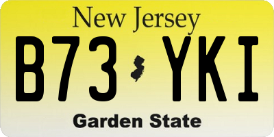 NJ license plate B73YKI
