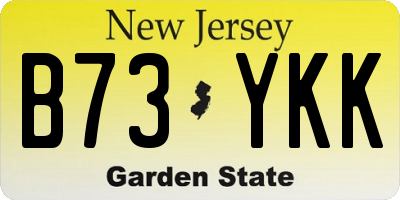 NJ license plate B73YKK