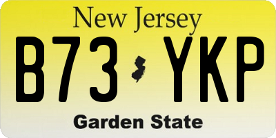 NJ license plate B73YKP