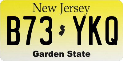 NJ license plate B73YKQ