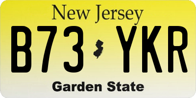 NJ license plate B73YKR