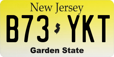 NJ license plate B73YKT