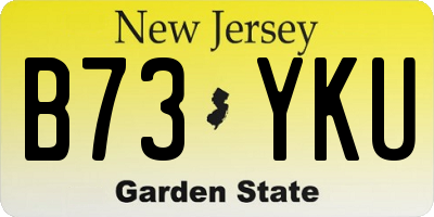 NJ license plate B73YKU