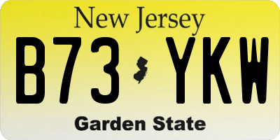 NJ license plate B73YKW