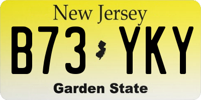 NJ license plate B73YKY