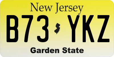 NJ license plate B73YKZ